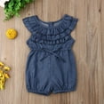 thumbnail image 3 of ITFABS Baby Girl's Blue Sleeveless Romper Ruffle Layered One Piece Playsuit, 3 of 8