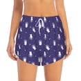 thumbnail image 2 of Balery Astronaut Rabbit Pantalones cortos deportivos para mujer con forro y dos bolsillos, elásticos, para entrenamiento, gimnasio, yoga-Large, 2 of 7
