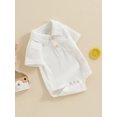 thumbnail image 3 of Bagilaanoe Newborn Baby Boys Summer Rompers Short Sleeve Bodysuits 3M 6M 12M Infant Casual One Piece Short Jumpsuit, 3 of 7