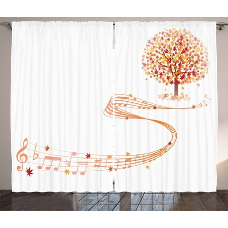 Autumn Curtains 2 Panels Set Maple Tree In The September With