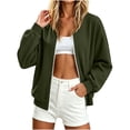 thumbnail image 2 of ClodeEU Women's Corduroy Long Sleeve Zip Up Jacket ,Casual Loose Outerwear with Pocket ,Women's Plus L, 2 of 6