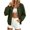 Army Green, variant on Women's Bomber Jacket Ribbed Knit Full Zip Stand Collar Pocket Casual Long Sleeve Leisure Outerwear