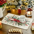 thumbnail image 5 of Smile Red Nutcracker Floral Holly Christmas Placemats Set of 4, 12x18 Inch Seasonal Winter Table Mats, 5 of 6