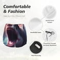 thumbnail image 6 of Lsque Dramatic Shark Attack Printed Women's Running Shorts with Liner Pockets,Elastic Quick Dry Workout Athletic Gym Yoga Shorts,Womens High Waist Shorts-XX-Large, 6 of 9