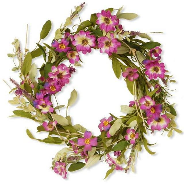 National Tree GAF30-20WDLP 20 in. Floral Wreath With Daisy & Lavender - Purple