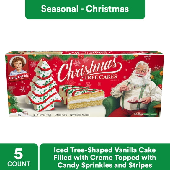 Little Debbie Vanilla Christmas Tree Cakes, 8.52 oz, 5 Count