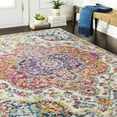thumbnail image 2 of Elaziz ELZ-2335 6'7" Round Rug Pink/Saffron/Dark Blue/Aqua/Orange/Gray/White, 2 of 3