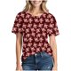 thumbnail image 1 of Tops de Cuello Redondo para las Mujeres Camiseta Impresa de Moda Casual con Mangas Cortas, Tops Cortos para las Mujeres de Uso Diario, 1 of 8