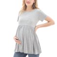 thumbnail image 3 of Bearsland Women's Short Sleeve Maternity T-Shirts Pregnancy Clothes, 3 of 7