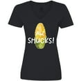 thumbnail image 3 of Inktastic Aw, Shucks Corn on the Cob Humor Women's V-Neck T-Shirt, 3 of 5