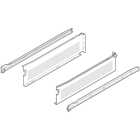 Blum 320K5500c15 Metabox 22" Long X 4-5/8" High Drawer Slide Set - White