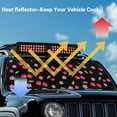 thumbnail image 5 of Uorisanigo Windshield Sun Shade for Jeep Wrangler JL JLU 2018-2025, Foldable Windshield Sun Visor Front Window Pink Cherry Printed Shield Blocks Sunlight Heat UV Rays Keeps Your Car Cool, 5 of 7