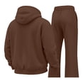 thumbnail image 4 of UDAUDU Men 2‑Piece Zip‑Up Tracksuit Set Casual Soft Fleece Oversized Full Zip Hoodie & Wide Leg Sweatpants Street Style Outfit for Men M, 4 of 6