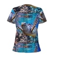 thumbnail image 4 of Naloa Sea Turtle Swims Print T-Shirts Short Sleeve V Neck Tees for Women Fashion Tops Trendy Lightweight Soft Casual Summer Outfits Clothes, 4 of 5