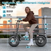 1000W Peak Motor Electric Scooter for Adults, 25MPH Top Speed, 35 Miles Max Range, 48V 15Ah Battery, E Scooter with Seat, Dual Suspension, 14 Foldable E-Scooter with Rear Box for Cargo