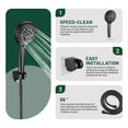 thumbnail image 6 of Cobbe 12'' High Pressure Rain Shower Head with Extension Arm, Dual Shower Heads with 8 Modes Handheld Spray Combo,  Matte Black, 6 of 12