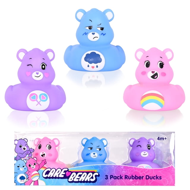 Patitos de goma coleccionables Care Bears 3 piezas Cheer, Grumpy y Share
