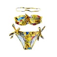 thumbnail image 2 of KOMOO 2piece Bikini Sets Printed Pattern Tops Tie Up High Waisted Bikini Swimming Swimwear Set  Bathing Suit For Women, 2 of 6