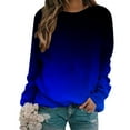 thumbnail image 3 of Sweatshirts for Womens Winter Fall Clothes Pullover Long Sleeve Hot-Print Gradient O Neck Sweatshirt Loose Blouse Tops, 3 of 5