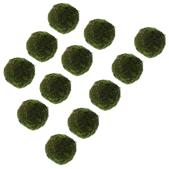 ACDANC 12pcs Mini Terrarium Moss Balls Decor Green Moss Balls Fake Mossy Balls Decoration
