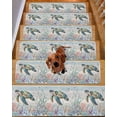 thumbnail image 2 of Sea Turtle Coastal Stair Treads Non Slip Indoor for Wooden Steps, Summer Coral Ocean Gray Blue Wooden 10 Pcs Stair Mats for Elders Dogs, 8 x 30 Inch Carpet Treads Runner Rugs for Staircase, 2 of 7