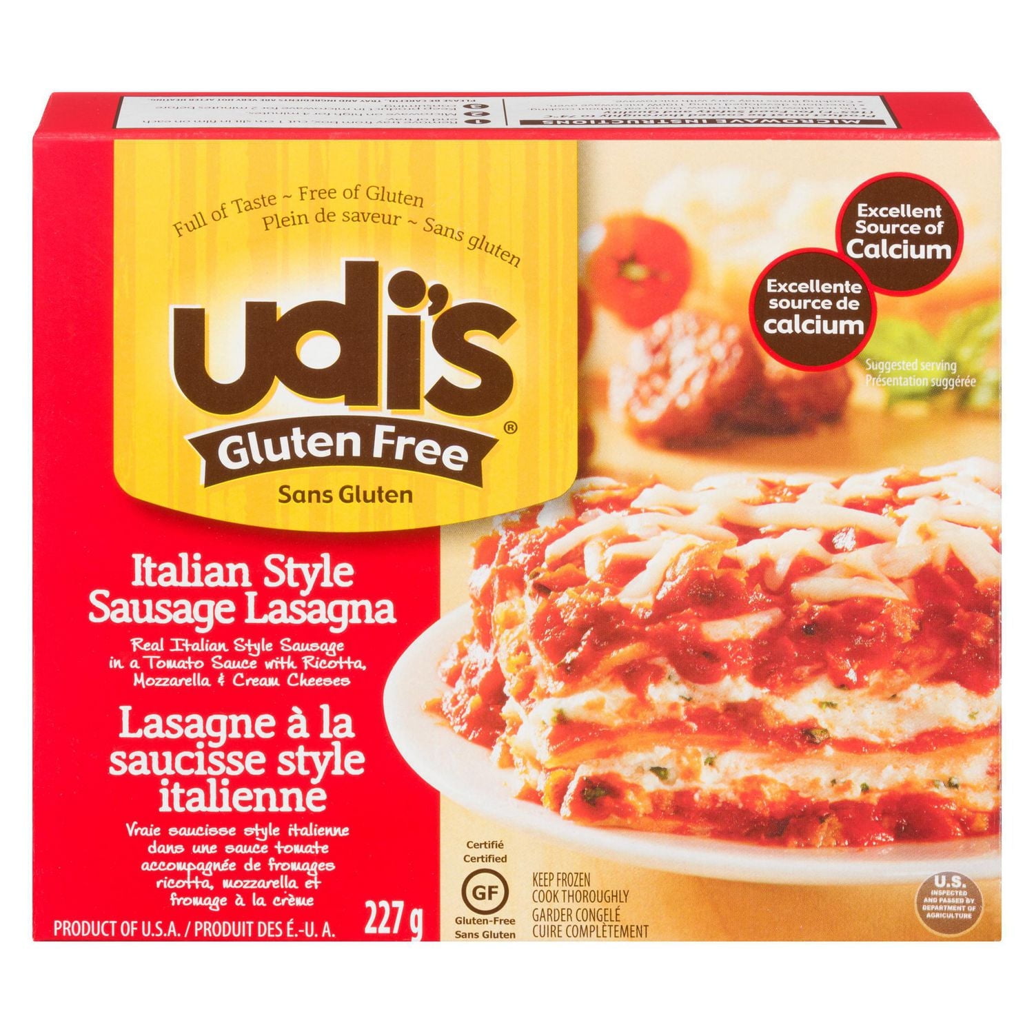 Lasagne à la saucisse Udi's de style italienne