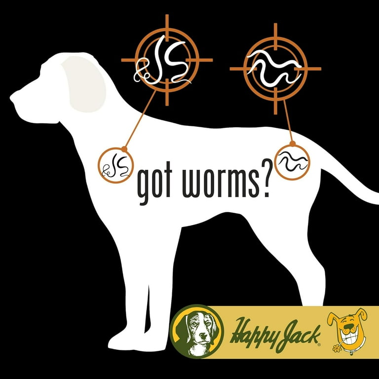 Happy Jack® Liqui-Vict 2X Dog Canine Wormer Round Hook Worms