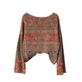 thumbnail image 4 of Ayfxijin Pullover Sweaters for Women,Women's Winter Bohemian Printed Long Sleeved O-Neck Oversized Pullover Top, 4 of 4