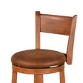 thumbnail image 3 of Marv Swivel Counter Height Chair Set of 2, Brown Faux Leather, Wood, 3 of 6