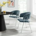 thumbnail image 2 of Side Dining Chair, Set of 2, Blue, Velvet, Bar Pub Cafe Bistro Dining Kitchen Hospitality Restaurant, Modern Contemporary, HB37473, 2 of 10