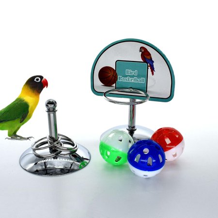 2Pcs/Set Parrot Toys Basketball Hoop W/Balls Rings Interactive Training Parakeet Lovebird Cockatiels Tabletop