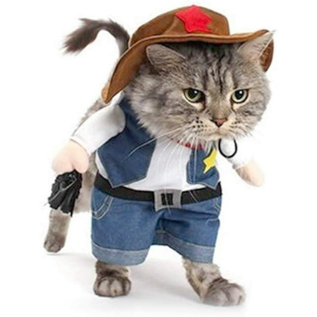 Disfraz de vaquero para perro con sombrero Ropa para perros Disfraces para gatos y perros pequeños Namotu CZCW-ZC443-3