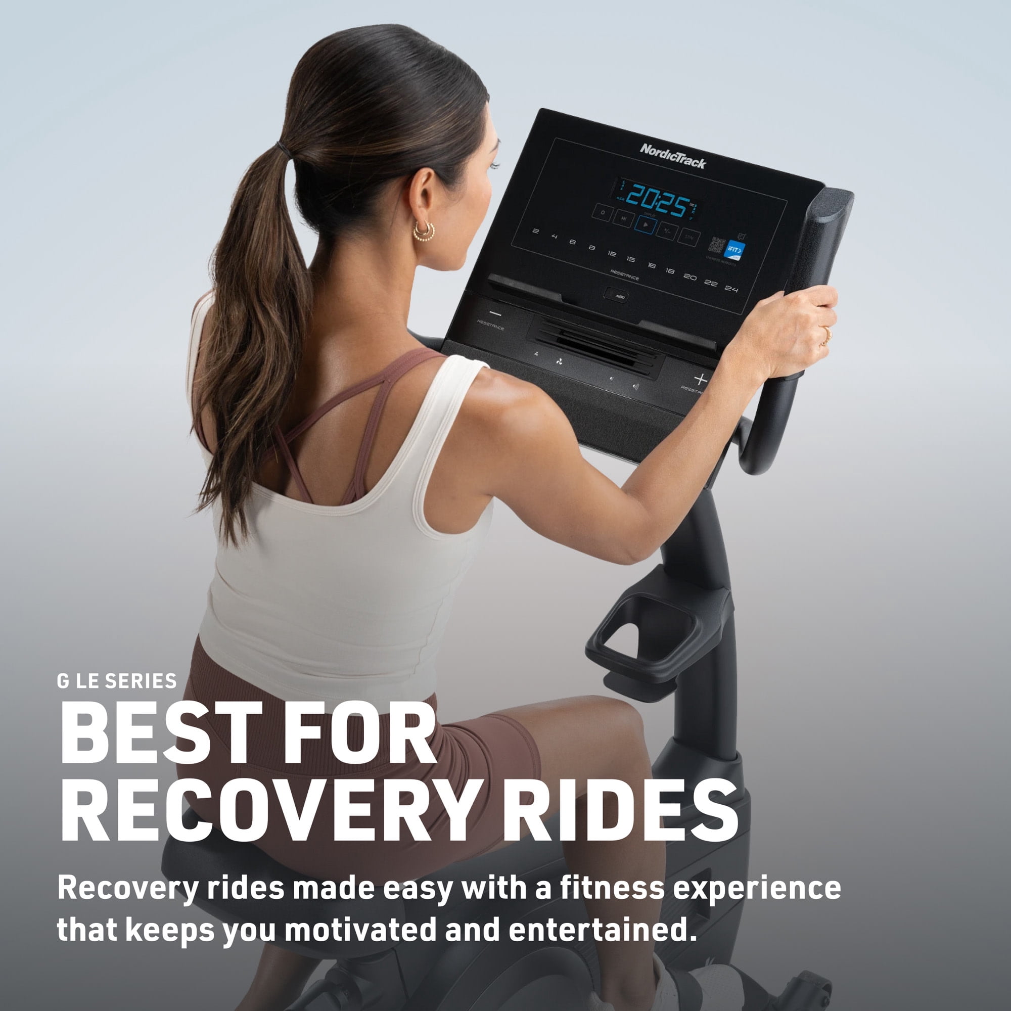NordicTrack G LE Upright Smart Exercise Bike with 24 Resistance Levels, Silent Magnetic Resistance™,  AutoBreeze™ Fan, SmartAdjust™ Technology & Powered by iFIT