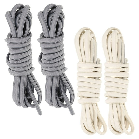 Luxshiny 2 Pairs Elastic Shoe Laces for Sneakers Rubber Gray for Adults