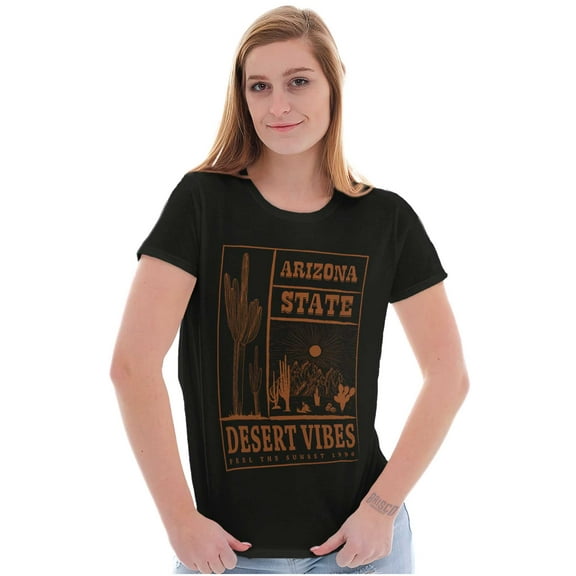 Arizona State Desert Vibes Sunset Womens Slim Fit Graphic Tee Brisco Brands S