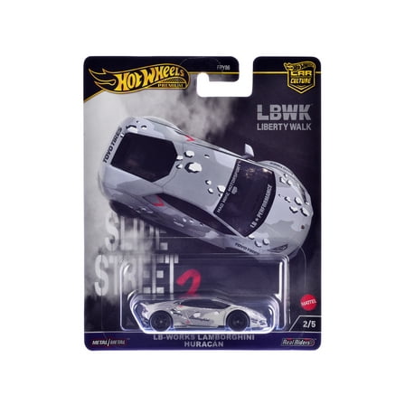 Lamborghini Huracan LB-Works Gray with Graphics "Slide Street 2" Series Diecast Model Car by Hot Wheels