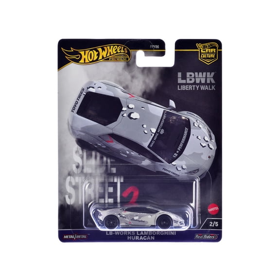Lamborghini Huracan LB-Works Gray with Graphics "Slide Street 2" Series Diecast Model Car by Hot Wheels
