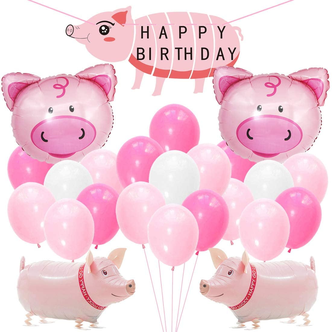 Pig Birthday Party Decorations Supplies Walking Pig Balloons Happy Birthday Banner for Birthday Baby Shower