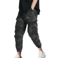 thumbnail image 2 of XUNKUSGA Cargo Joggers Men Elastic Waist Dstring Joggers Pants Camo Ripstop Military Cargo Pants Multi Pockets Hiking Men's Pants, 2 of 6