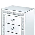 thumbnail image 4 of Table de Nuit en Bois avec Base Plate et 3 Tiroirs, Argent, 4 of 5