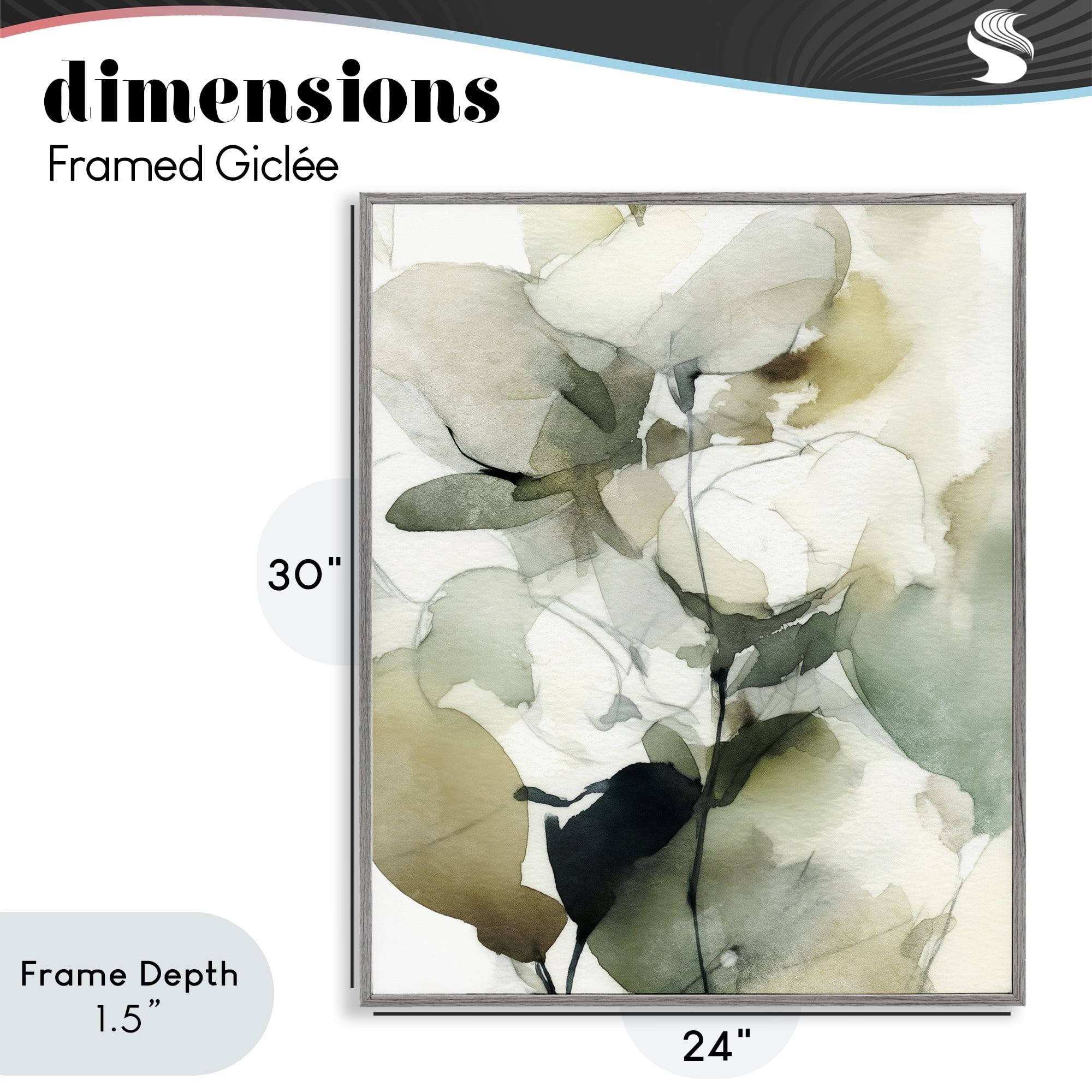 Stupell Industries Floral Branches in Motion Gray Framed Giclee Art, design by Svetlana Aleynikova