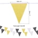 thumbnail image 2 of Uxcell 33ft Banderín Negro Amarillo Blanco, 36 PCS Banderas de Triángulo para Cumpleaños Boda Jardín, 2 of 6