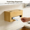 thumbnail image 2 of Wooden Trash Bag Dispenser, Rectangular Plastic Bags Holder with Hinged Lid, Wall Mounted Trash Bag Organizer Storage for Kitchen, Pantry, Utility Room, 2 of 5