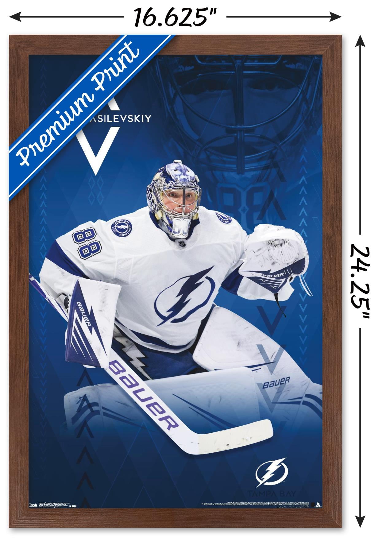 NHL Tampa Bay Lightning - Andrei Vasilevskiy 19 Wall Poster, 14.725" x 22.375" Framed