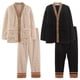 thumbnail image 3 of Pijamas de pareja Otoño e Invierno Ropa de hogar de franela cálida con forro polar grueso para hombres y mujeres de dos piezas, 3 of 5