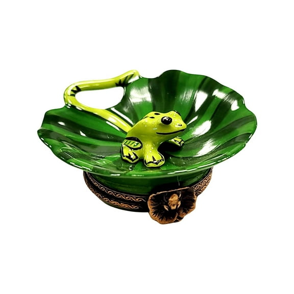 Frog on Lillypad Figurine | Limoges Boutique France Limoges Box Porcelain Figurine