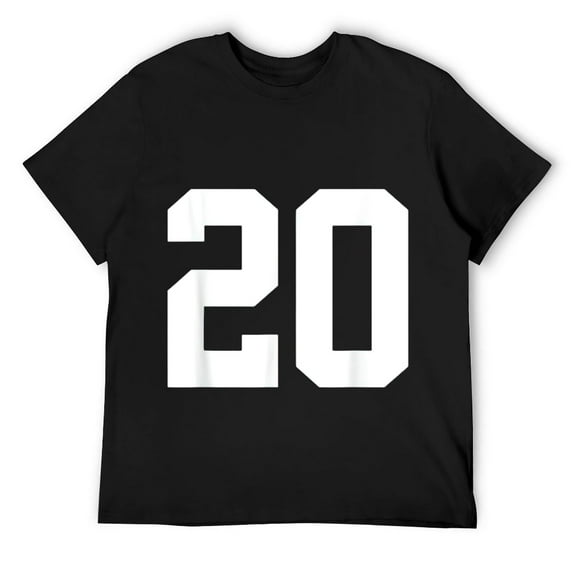 Mens Team Uniform Jersey Number 20 Birthday Varsity Sports Team T-Shirt Black