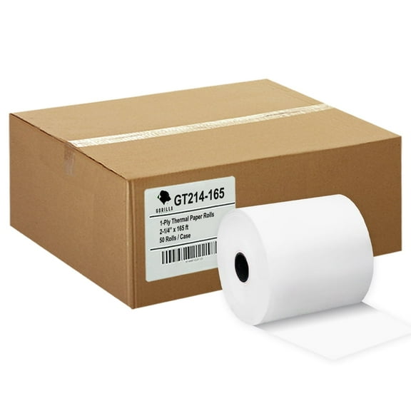 Gorilla Supply 2 1/4 x 165 Thermal Paper Register Roll 2.25 x 165 ft, BPA Free, 50 Rolls