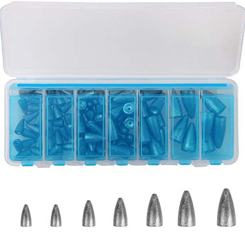 83pcs Worm Fishing Sinker Weight Kit Bullet Sinker Weight Assorted Size with A H