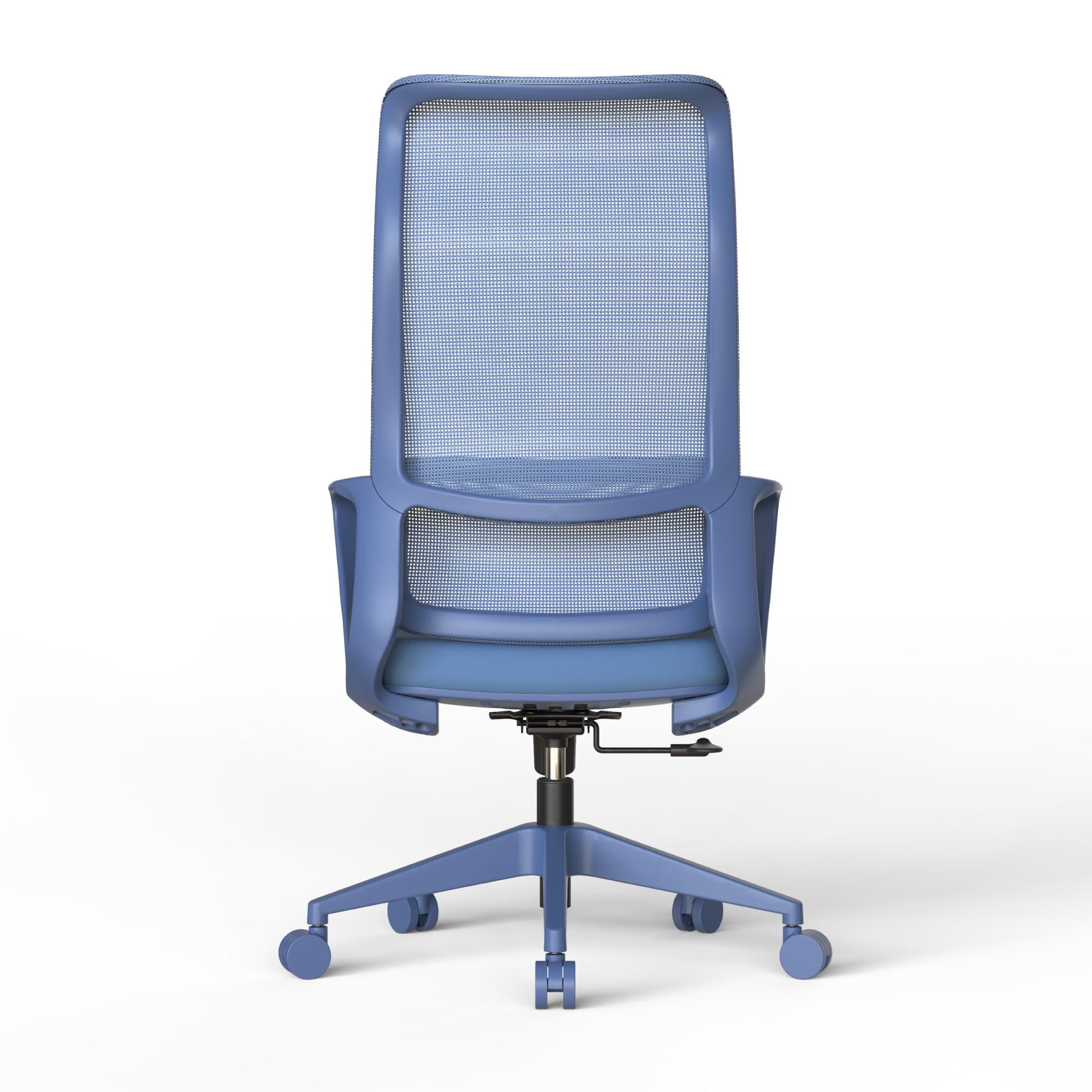 Modern Fabric Ergonomic Office Chair with Adjustable Lumbar Support, High Back Swivel Task Chair with Armrests for Home Office & Meeting Room, Blue